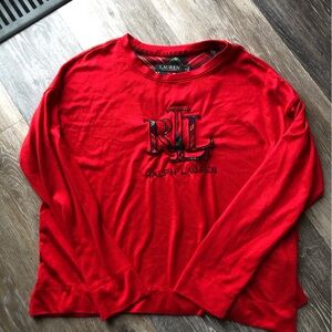 Ralph Lauren Red Long Women’s /Men’s Sleeve Tee Size Medium